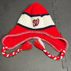 Coca-Cola Red Earflap Knit Winter Hat With Tassels & Embroidered Logo 100% Acryl